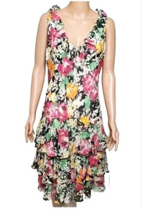 LRL Womens Dress Sz S  Baby Doll Fit & Flare Floral Ruffle Tiered Flowy  - Picture 1 of 13