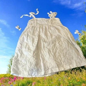 Old Navy Dress Womens M White All Over Eyelet Midi Flowy Cami Peasant Cottage - Picture 1 of 13