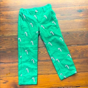 Smockingbird candy cane embroider Christmas holiday gingham lined corduroy pants - Picture 1 of 6