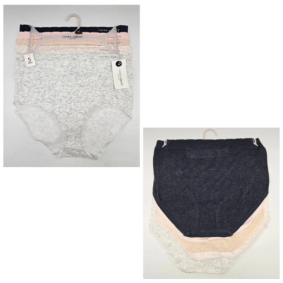 Paquete de 5 calzoncillos sin costuras beige carbón LAURA ASHLEY Plus 1X 2X 3X para mujer Foto 1 de 4