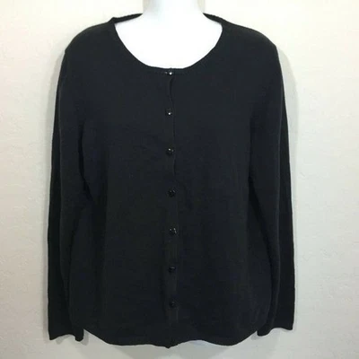 Cárdigan suéter mediano Cherokee para mujer negro con botones manga larga Foto 1 de 4