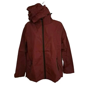 Chaqueta de Lluvia Rojo Vino Impermeable Sin Forro Cremallera Bolsillo Trasero Ligera Embalable - Imagen 1 de 14