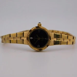 BENRUS Diamond 5Y30 Gold Tone Quartz Analog Women's Watch Sz. 7" New Battery - Picture 1 of 10