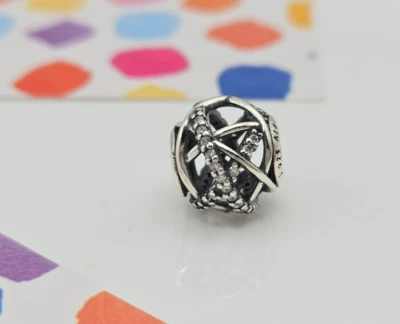 Auténtico Pandora Plata Brillante Galaxia Calado Dije Foto 1 de 4