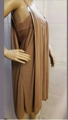 Vestido túnica boho Vanessa Bruno en capas marrón sin mangas para mujer talla 2/pequeño  Foto 1 de 4