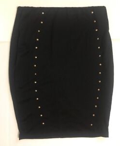 NEW BONGO Junior Women’s Stud Pencil Skirt Black sz Large