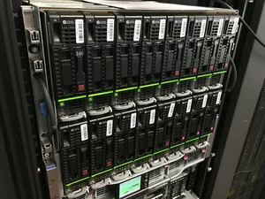 HP C7000 G3 BladeSystem w/ 16x BL460c Gen9 32x E5-2660v3 *320 Cores** 2TB RAM 3D - Picture 1 of 12