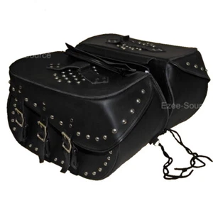 19" W x 11" H WATERPROOF MOTORCYCLE STUDDED SADDLEBAG FOR HARLEY - DV92 - Picture 1 of 3