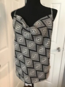 Banana Republic Grey/Ivory Sleeveless Silk Shell Top. XL NWT $49.99 - Picture 1 of 6