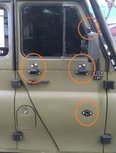 UAZ 469, Sistema para abrir y fijar ventanas laterales, para una ventana - Imagen 1 de 5