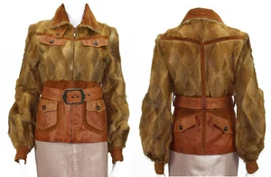 CAVALLI WEASEL LEATHER SUEDE BELTED JACKET size 40 - 4 - Picture 1 of 11