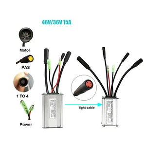 Regolatore E-bike Bicicletta Elettrica 36V/48V KT-15A per Motore Brushless 250W 350W - Foto 1 di 13
