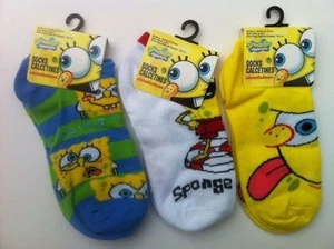 Socks 3 Pairs Sponge Bob Boy Girl Size 6-8.5 Assorted NEW - Picture 1 of 4