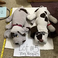 Vtg 1984 Tonka Pound Puppies Big Dog Plush lot of 2 ~~18” Long Lot #5 One Barks
