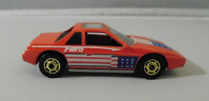 1985 Hot Wheels Fiero Red With Flag On Hood and Sides Gld Hot Ones MInt & Loose