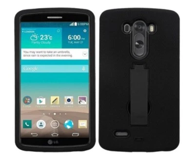 Custodia Per Telefono Asmyna Con Supporto Per LG G3, Nera - Immagine 1 di 4
