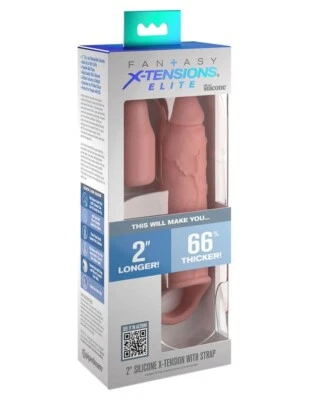 Fantasy X-Tensions Elite 6" Extension w Strap Light - Silicone Penis Extender - Image 1 of 4
