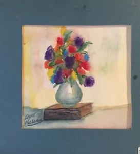 STAR FLOWERS by Ernie Williams 6 X 6 original watercolor,Texas artist - Picture 1 of 4