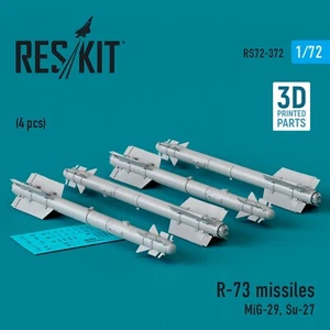 Misiles R-73 MiG-29/Su-27 4 piezas 1:72 impresión 3D ResKit RS72-0372 - Imagen 1 de 3