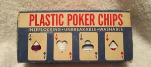 Vintage~Ace Plastic Poker Chips~Interlocking~100 Chips~1.5" Diameter~USA - Picture 1 of 12