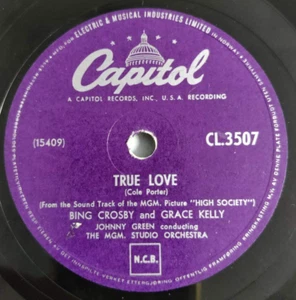 Bing Crosby Grace Kelly & Frank Sinatra 78 RPM Norway 1956 VG++ OST High Society - Picture 1 of 2