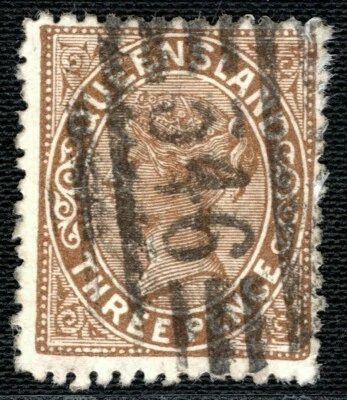 Australia States QUEENSLAND QV 3d *546*Numeral AYRSHIRE DOWNS Used RARE 2WHITE60 - Image 1 of 4