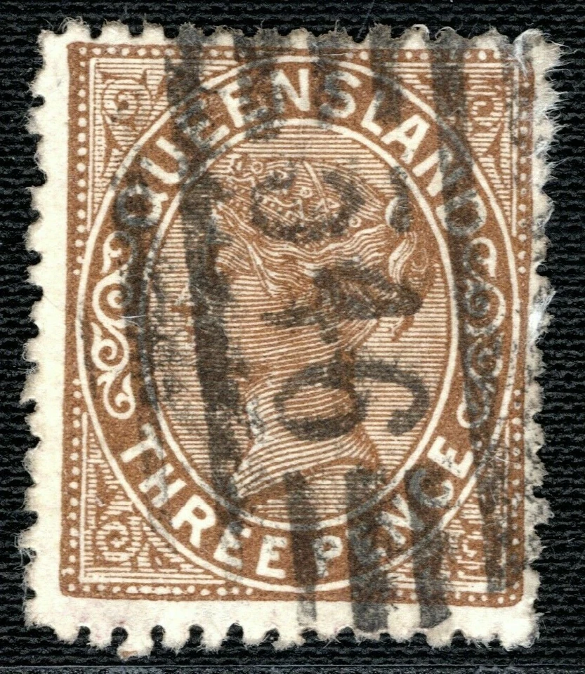 Australia States QUEENSLAND QV 3d *546*Numeral AYRSHIRE DOWNS Used RARE 2WHITE60 - Image 1 of 4