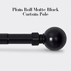 Extendable Eyelet Metal Curtain Pole 28mm Rail With Finials Rings Rod Fittings