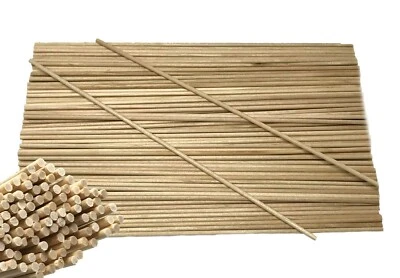 100 Wooden Round Sticks Dowel Natural Wood 15cm x 2mm Birthday Cakes Axles  - Image 1 of 3
