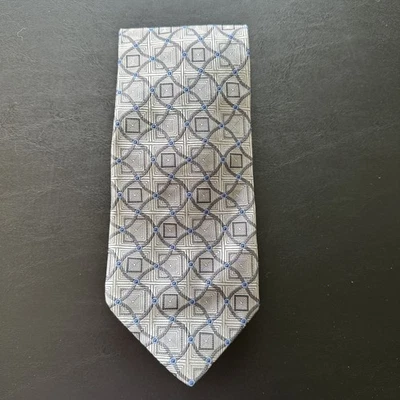 Gravata de seda Jos A Banks - Coleção Signature - Cinza geométrico - Imagem 1 de 3