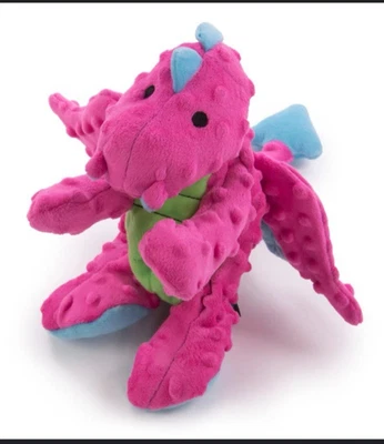NUEVO Juguete de dinosaurio de peluche Go Dog GODOG DRAGON rosa chirriante masticar tecnología GUARDIÁN R1 Foto 1 de 4