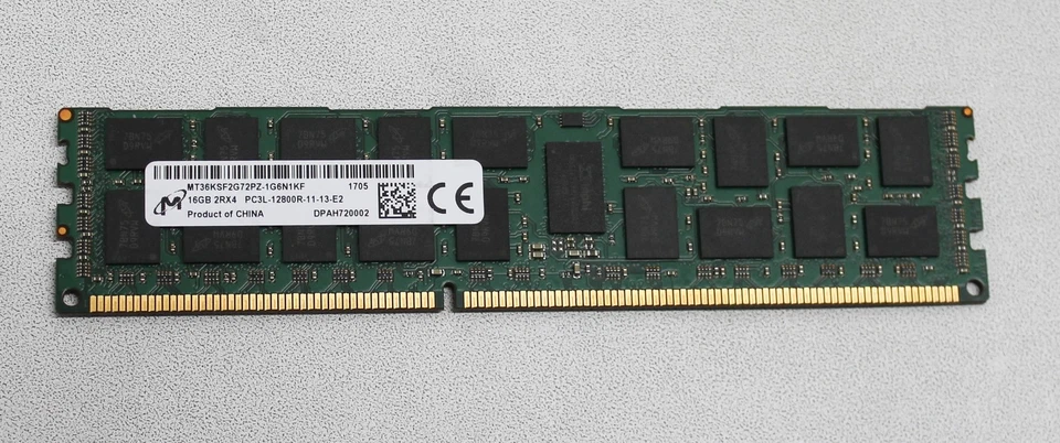 MT36KSF2G72PZ-1G6N1KF Micron Memory Ram 16Gb 2Rx4 Pc3L-12800R-11-13-E2 "GRADE A" - Image 1 of 1