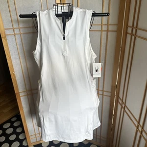 Abito SPYDER Athleisure bianco 1/4 zip elasticizzato pullover tasche DryWeb grande nuovo con etichette - Foto 1 di 24