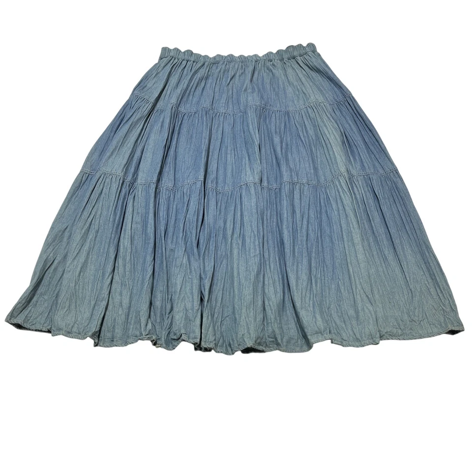 Falda vintage Elisabeth para mujer cambray plisada en capas maxi pull on western Foto 1 de 4