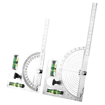 可调式不锈钢角尺 180 度量尺测量工具 — 第 1/4 张图片