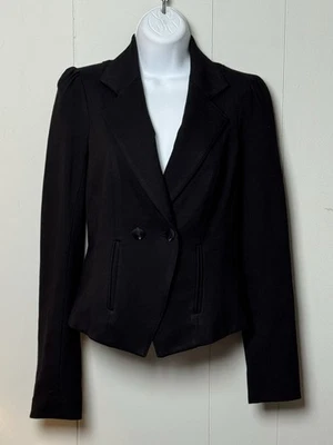 Классический женский смокинг-блейзер Betsey Johnson на двух пуговицах с бантом на спине размер 6 - Изображение 1 из 4