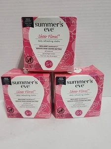 3 Pack Summer's Eve Feminine Cleansing Cloths Sensitive Skin Sheer Floral - Picture 1 of 7