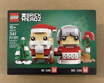 LEGO BRICKHEADZ: Mr. & Mrs. Claus (40274) - Vacaciones nuevas y retiradas Foto 1 de 2