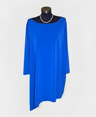 Блузка Susan Graver синяя жидкая вязаная туника топ 3X - Изображение 1 из 4