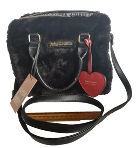 Acogedor bolso bandolera ajustable Juicy Couture negro de piel sintética con asa superior *NUEVO CON ETIQUETAS - Imagen 1 de 7