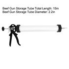 Jerky Gun 15in Beef Stick Maker Easy Cleaning Cooking Tool Kit W/Round Flat Noz♡