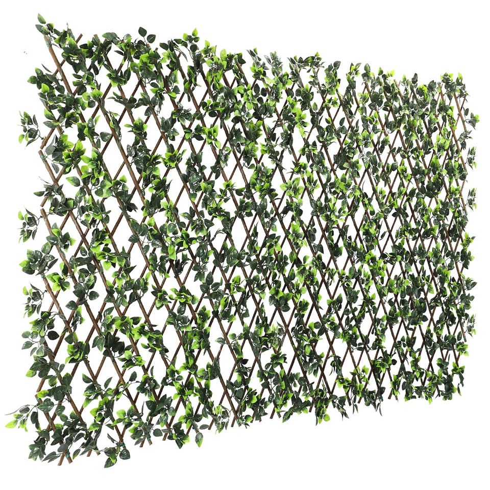 Valla de privacidad de hoja de rosa artificial expandible pantalla patio decoración de plantas Foto 1 de 4