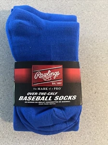 Rawlings Over-The-Calf Baseball Socks Color Blue Size Medium, 2 Pairs - Picture 1 of 2