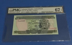 1997(ND)Soloman Island, $2 P-18 "RADAR" Banknote PMG 67 EPQ - Picture 1 of 3