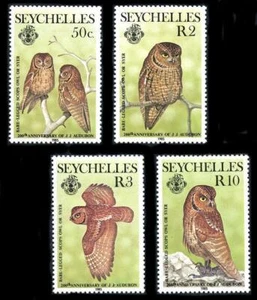 Seychelles: 1985 Bare-Legged Scops Owl (559-562) MNH - Picture 1 of 1