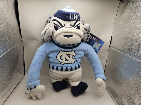 NORTH CAROLINA TARHEELS BASKETBALL MASCOT 13" PLUSH RAMSES STUFFED ANIMAL  USED Cover