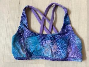 Ivivva Lululemon Girls Purple Reversible Space Dye Sports Bra Size 12 Strappy - Picture 1 of 3