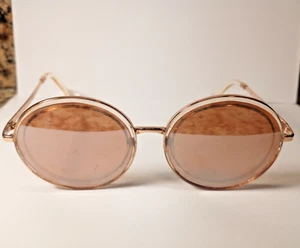 Aldo Jendaw Women's Round Olive Army Pink Frame Designer Sunglasses NEW Rare - Picture 1 of 6