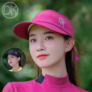 DK Ladies Anti-UV Sun Visor Hats Women Adjustable Golf Peaked Caps Empty Top Hat - Picture 1 of 8