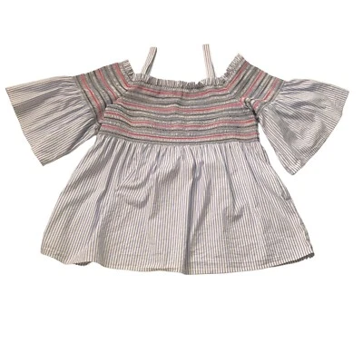 Maison Jules L Top Calado Manga Volantes Bordado Rojo Blanco Azul Americana Foto 1 de 4